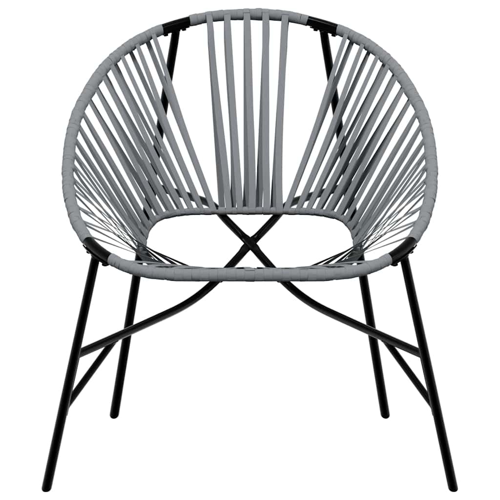 vidaXL Set scaune de grădină 3 buc Polyrattan negru și gri deschis
