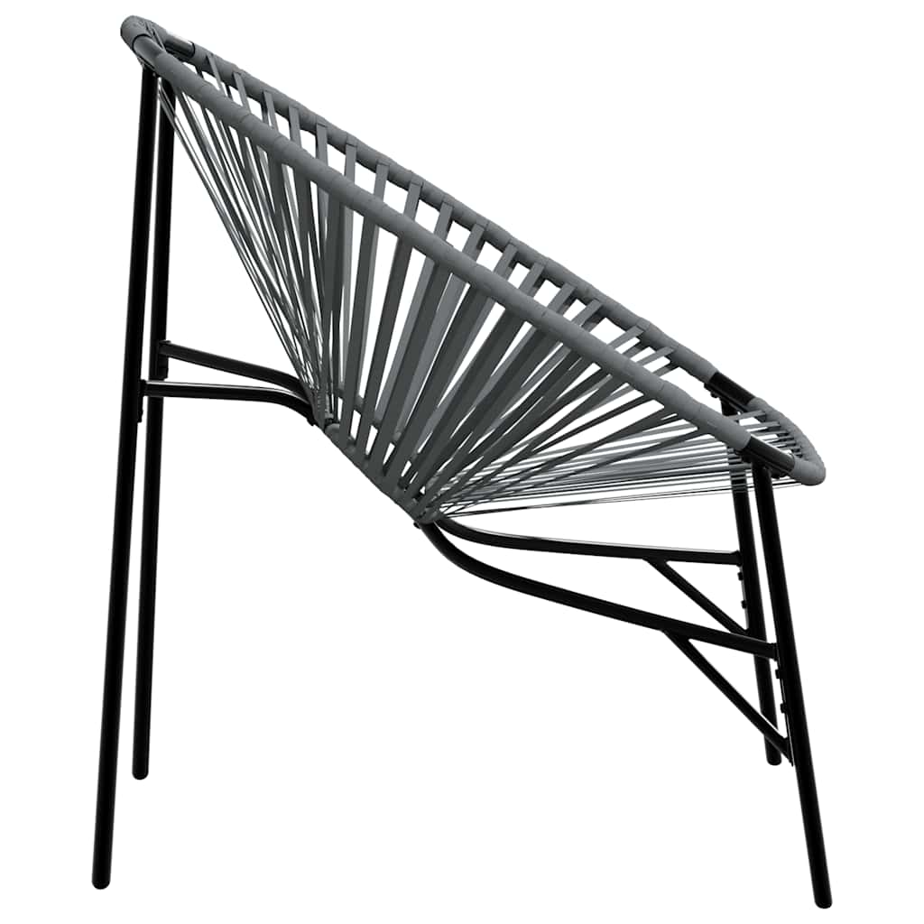 vidaXL Set scaune de grădină 3 buc Polyrattan negru și gri deschis