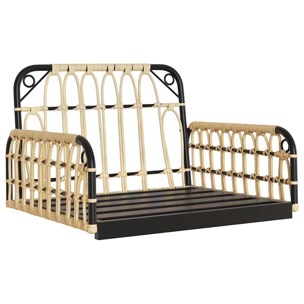 vidaXL Scaun balansoar cu perne, 63x58x39 cm, poliratan și oțel