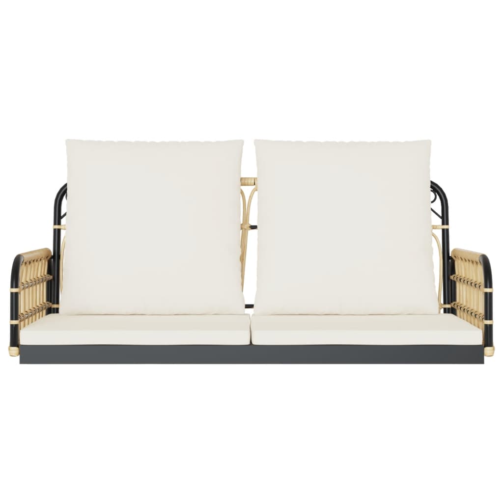 vidaXL Bancă de balansoar cu perne, 105x58x38 cm, poliratan și oțel vidaXL Bancă de balansoar cu perne, 105x58x38 cm, poliratan și oțel