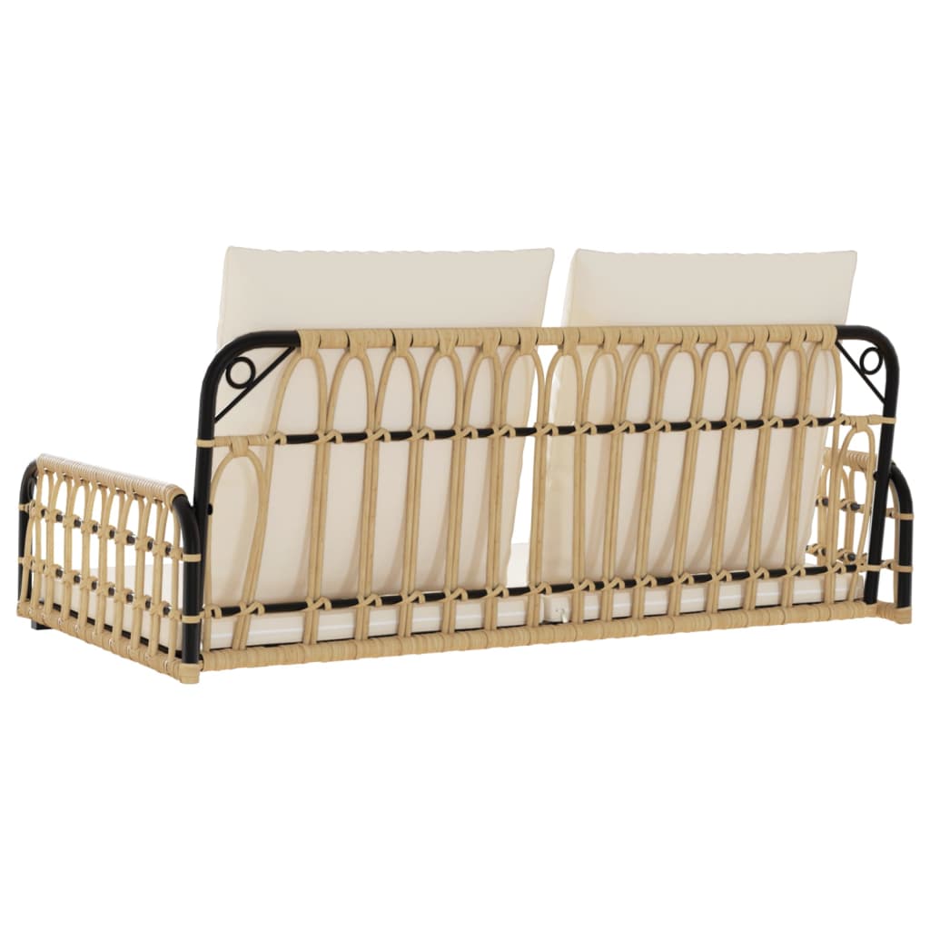 vidaXL Bancă de balansoar cu perne, 105x58x38 cm, poliratan și oțel vidaXL Bancă de balansoar cu perne, 105x58x38 cm, poliratan și oțel