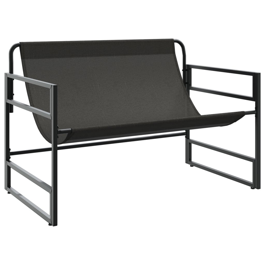 vidaXL Bancă de grădină cu pernă, antracit, 113 cm, oțel vidaXL Bancă de grădină cu pernă, antracit, 113 cm, oțel