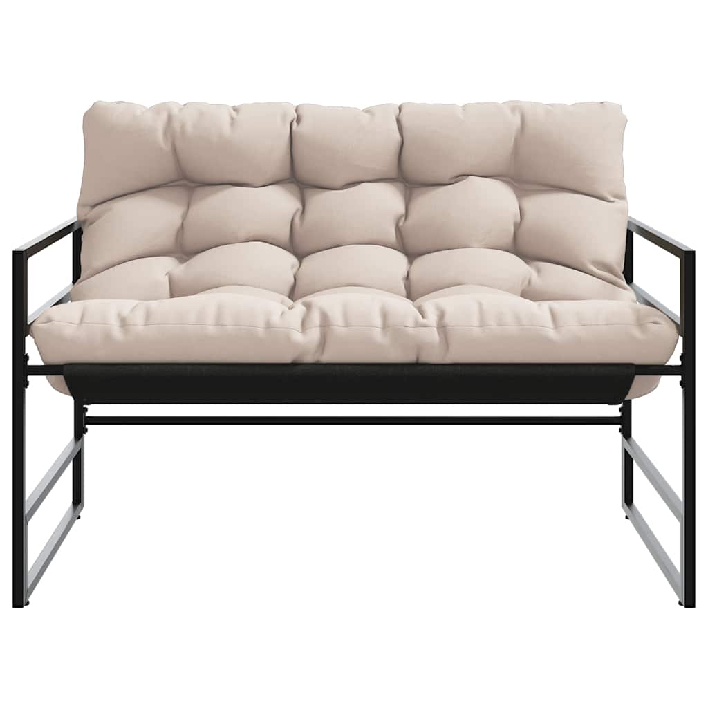 vidaXL Bancă de grădină cu pernă, taupe, 113 cm, oțel