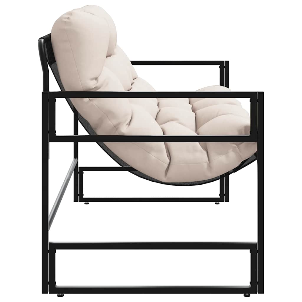 vidaXL Bancă de grădină cu pernă, taupe, 113 cm, oțel