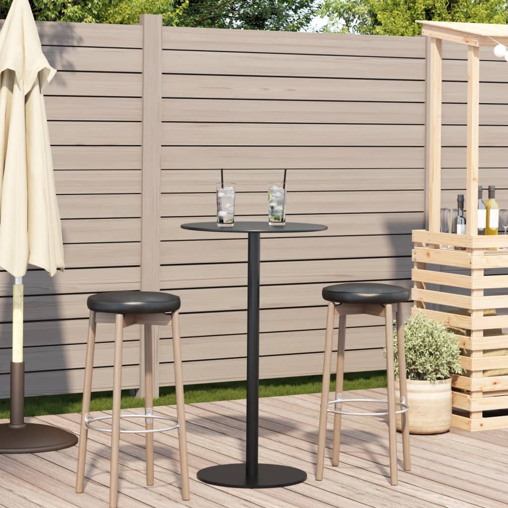 vidaXL Masă de grădină rotundă, negru, Ø60x105 cm, oțel vidaXL Masă de grădină rotundă, negru, Ø60x105 cm, oțel