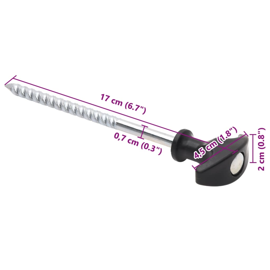 vidaXL Țăruși de cort, 24 buc., 17 cm, Ø7 mm, oțel galvanizat