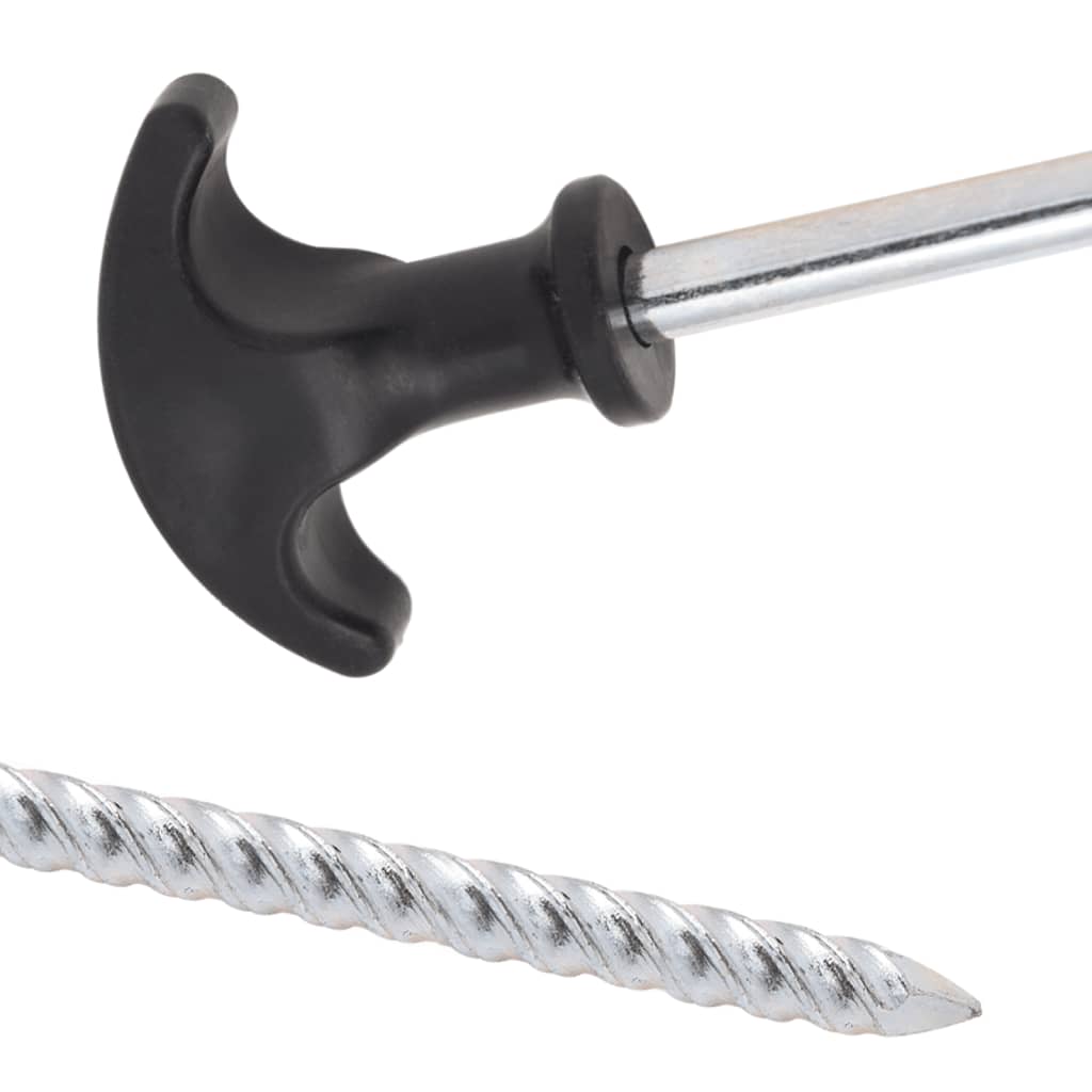vidaXL Țăruși de cort, 12 buc., 20 cm, Ø7 mm, oțel galvanizat