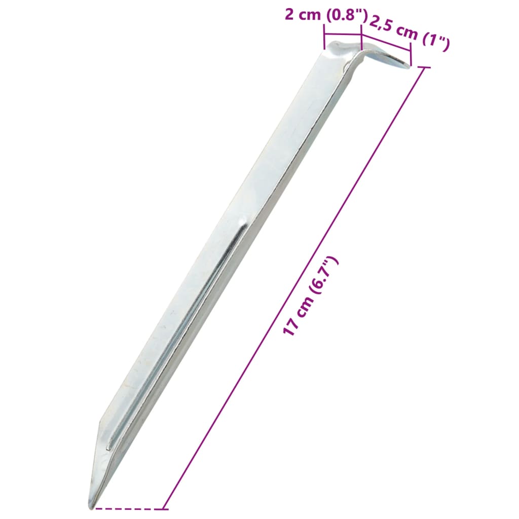vidaXL Țăruși de cort, 24 buc., 17 cm, Ø20 mm, oțel galvanizat