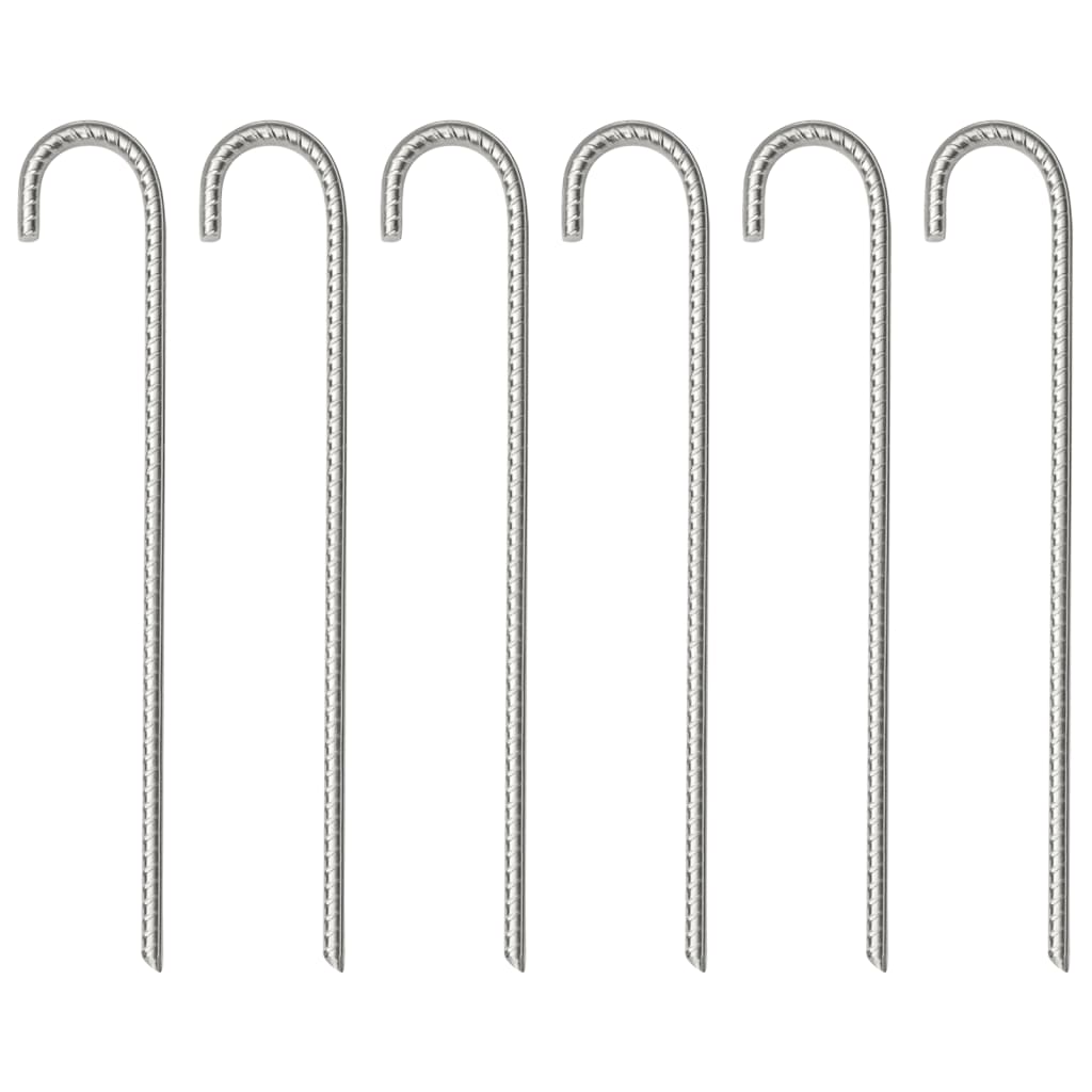 vidaXL Țăruși de cort, 6 buc., 37 cm, Ø10 mm, oțel galvanizat vidaXL Țăruși de cort, 6 buc., 37 cm, Ø10 mm, oțel galvanizat