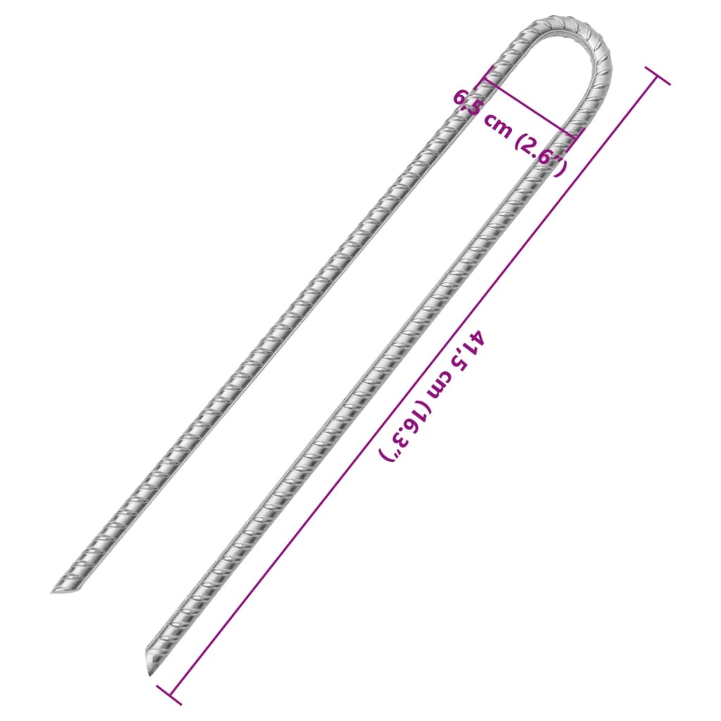 vidaXL Țăruși de cort, 6 buc., 41,5 cm, Ø12 mm, oțel galvanizat