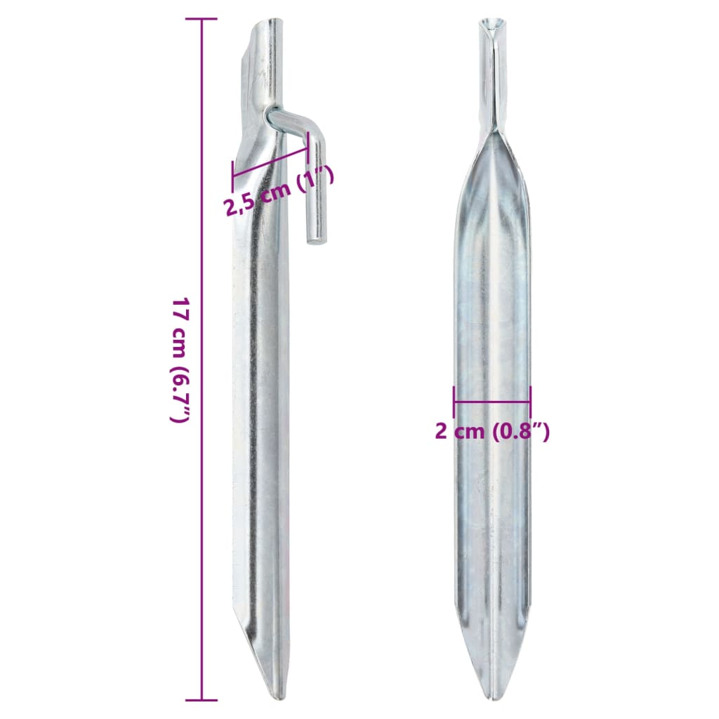 vidaXL Țăruși de cort 24 buc., formă V, 17 cm, Ø20 mm, oțel galvanizat vidaXL Țăruși de cort 24 buc., formă V, 17 cm, Ø20 mm, oțel galvanizat