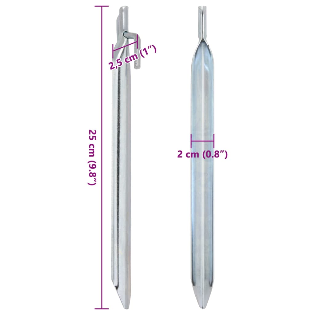vidaXL Țăruși de cort 24 buc., formă V, 25 cm, Ø20 mm, oțel galvanizat