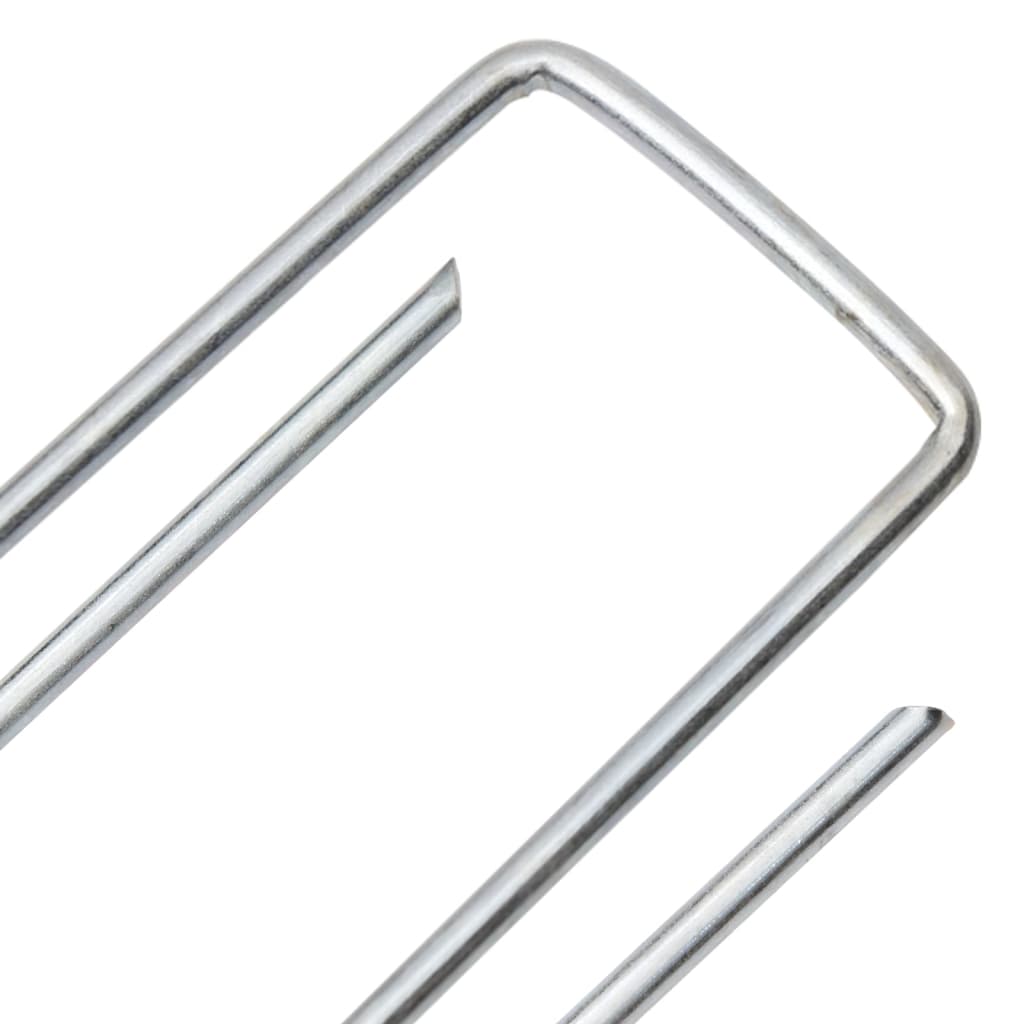 vidaXL Țăruși de pământ în formă de U 25 buc. 15x3,5cm oțel galvanizat vidaXL Țăruși de pământ în formă de U 25 buc. 15x3,5cm oțel galvanizat
