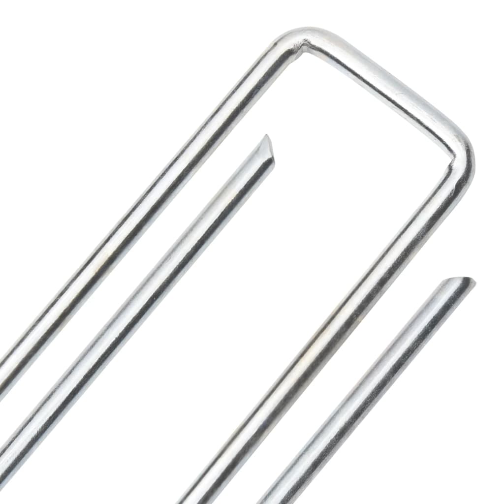 vidaXL Țăruși de pământ în formă de U 25 buc. 20x4 cm oțel galvanizat vidaXL Țăruși de pământ în formă de U 25 buc. 20x4 cm oțel galvanizat