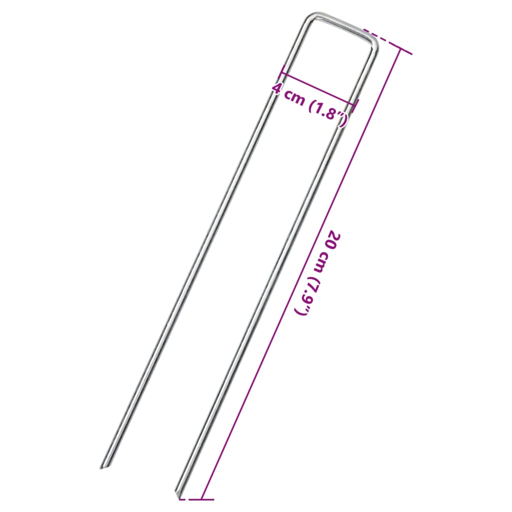 vidaXL Țăruși de pământ în formă de U 25 buc. 20x4 cm oțel galvanizat vidaXL Țăruși de pământ în formă de U 25 buc. 20x4 cm oțel galvanizat