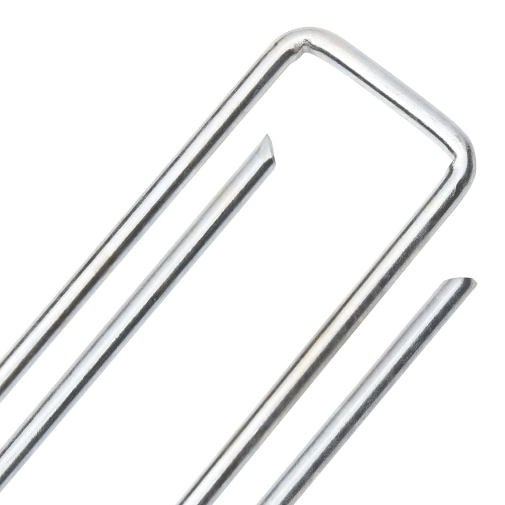 vidaXL Țăruși de pământ în formă de U 50 buc. 20x4 cm oțel galvanizat vidaXL Țăruși de pământ în formă de U 50 buc. 20x4 cm oțel galvanizat