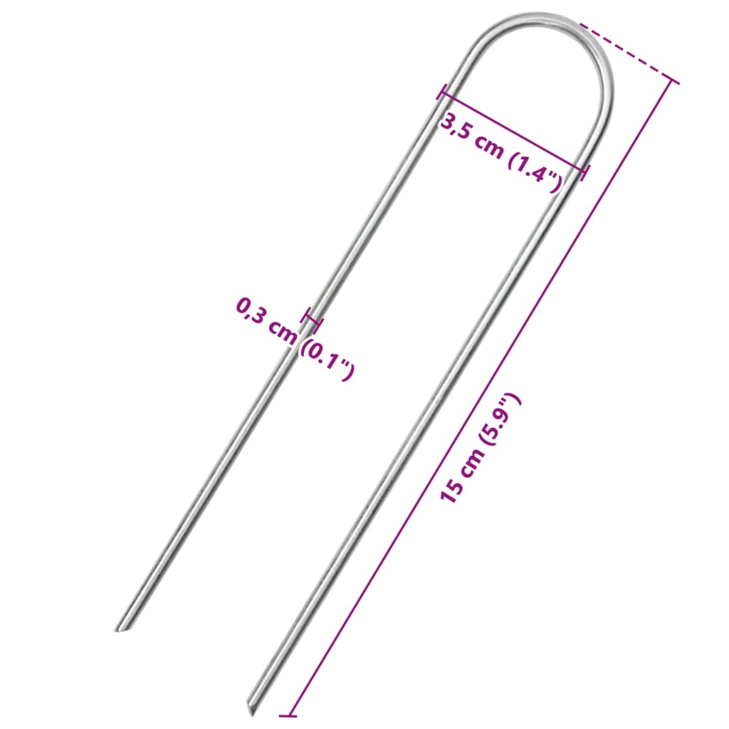 vidaXL Țăruși de pământ în formă de U 25 buc. 15x3,5cm oțel galvanizat vidaXL Țăruși de pământ în formă de U 25 buc. 15x3,5cm oțel galvanizat