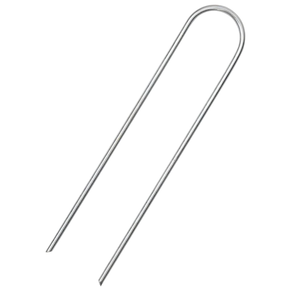 vidaXL Țăruși de pământ în formă de U 50 buc. 15x3,5cm oțel galvanizat vidaXL Țăruși de pământ în formă de U 50 buc. 15x3,5cm oțel galvanizat