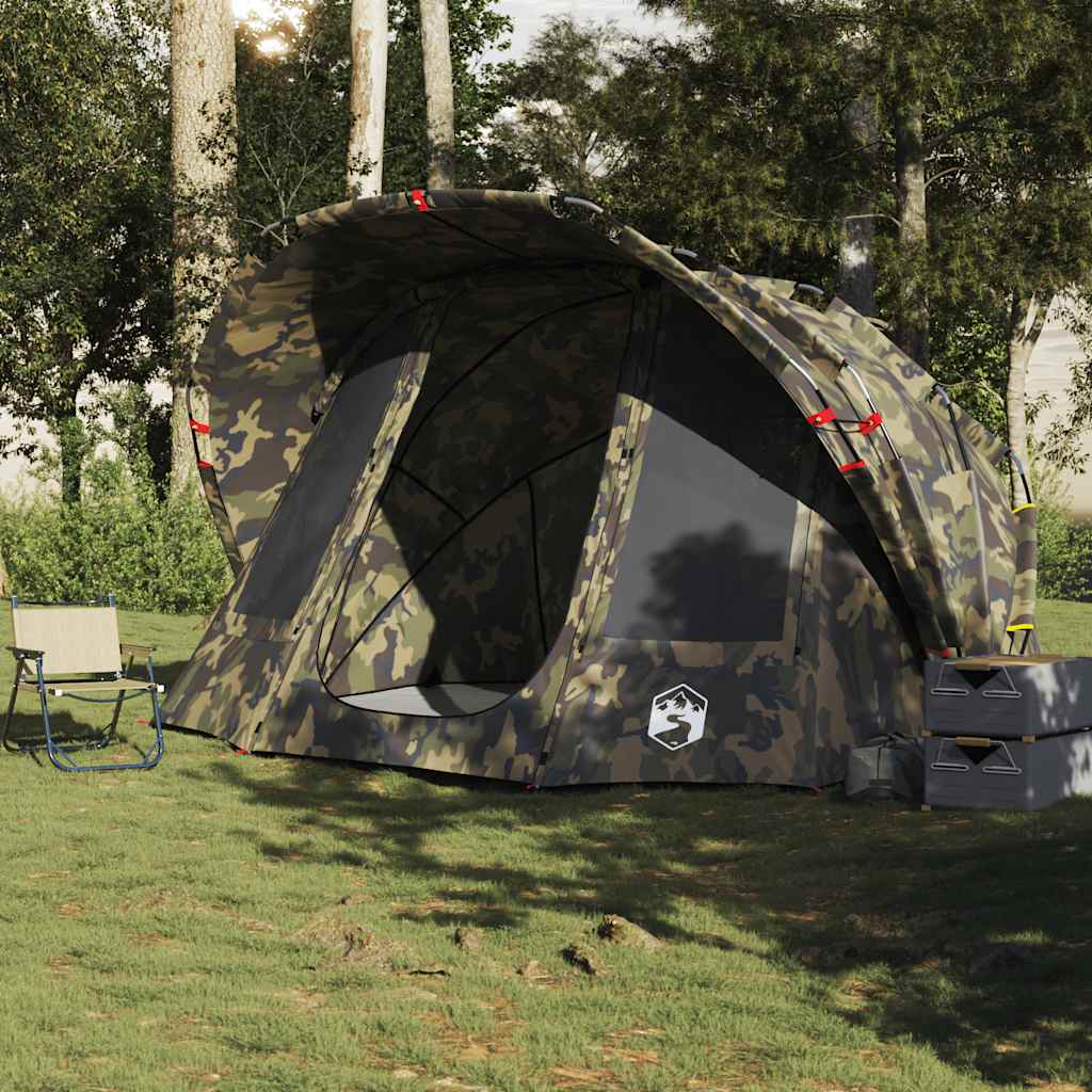 vidaXL Cort de pescuit pentru 5 persoane, camuflaj, impermeabil