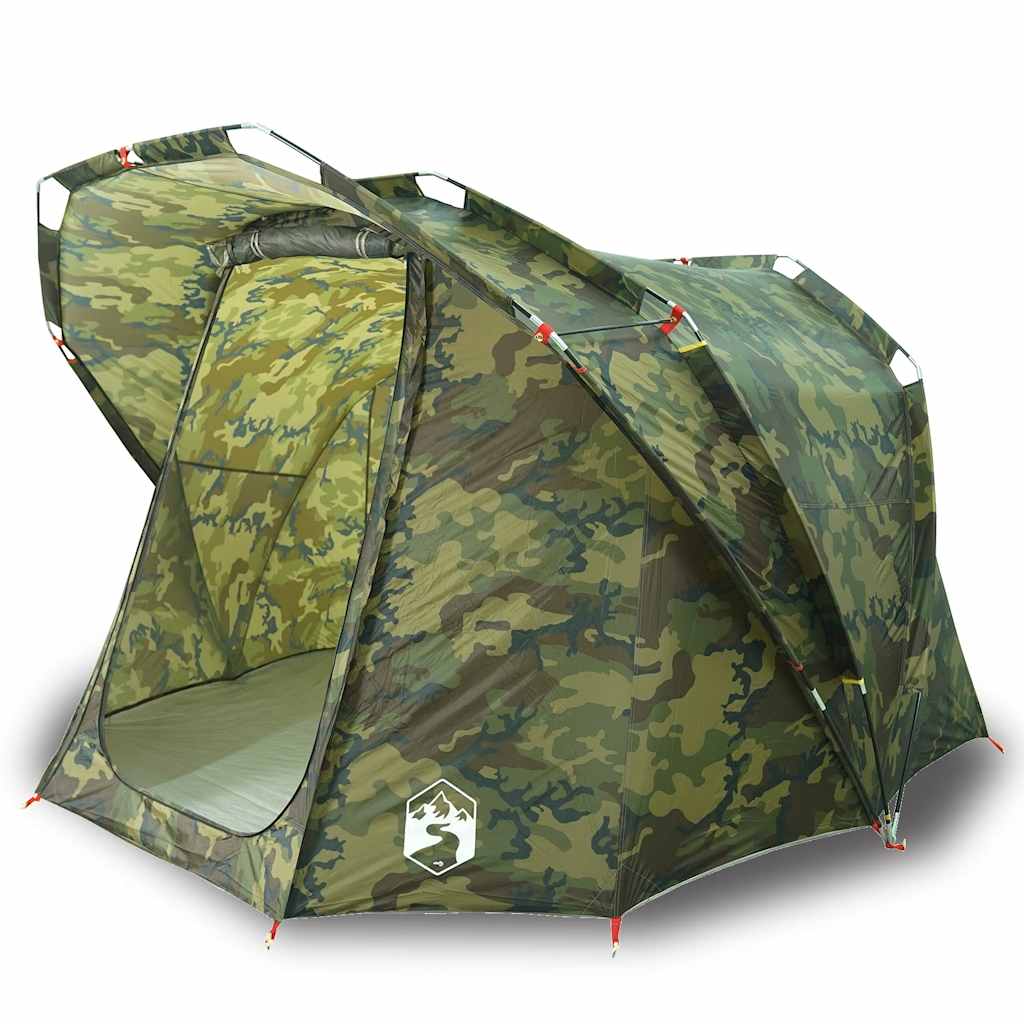 vidaXL Cort de pescuit pentru 4 persoane, camuflaj, impermeabil