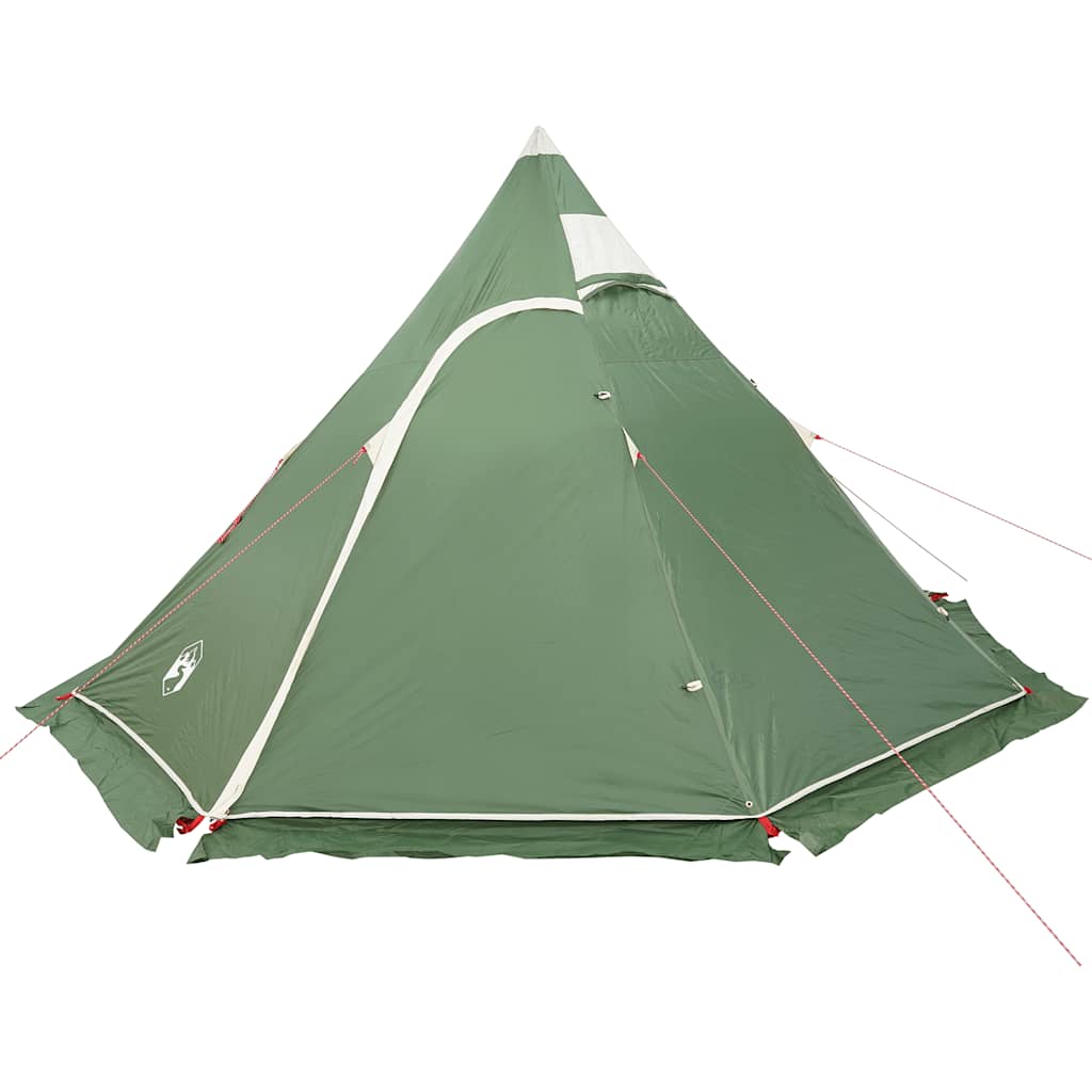 vidaXL Cort de camping tipi pentru 5 persoane, verde, impermeabil
