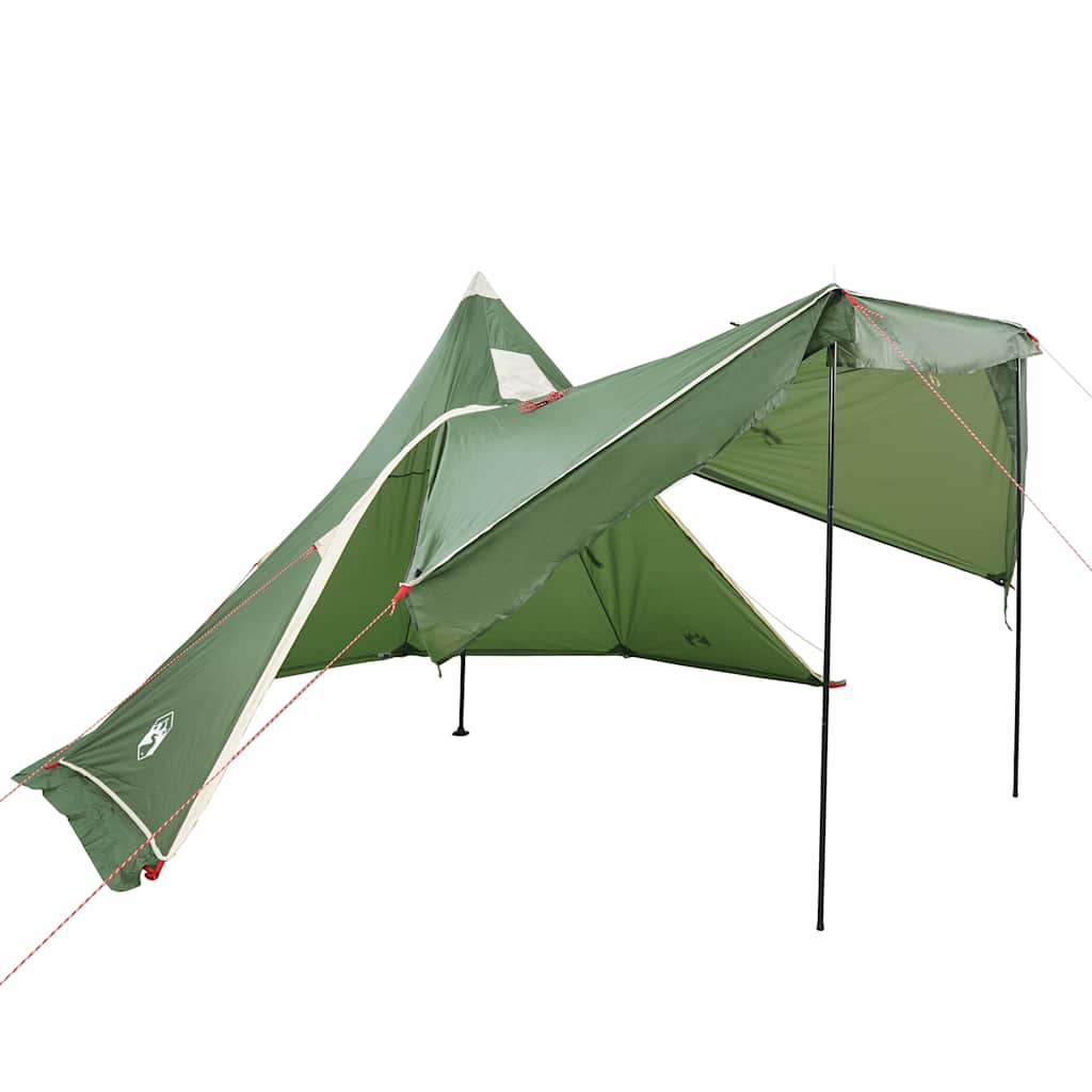 vidaXL Cort de camping tipi pentru 5 persoane, verde, impermeabil