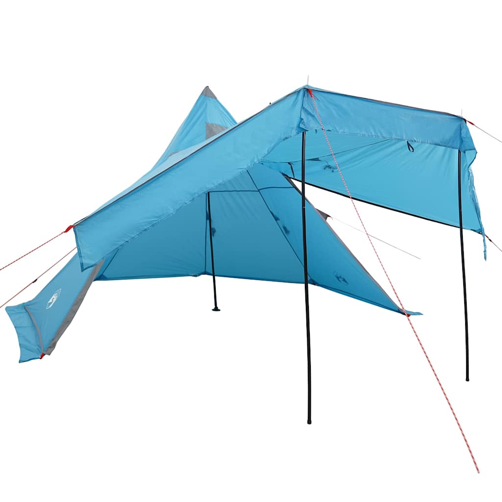vidaXL Cort de camping tipi pentru 5 persoane, albastru, impermeabil