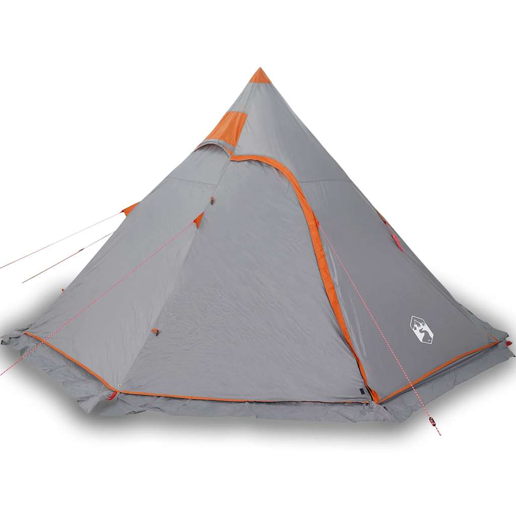 vidaXL Cort de camping tipi pentru 5 persoană, gri, impermeabil