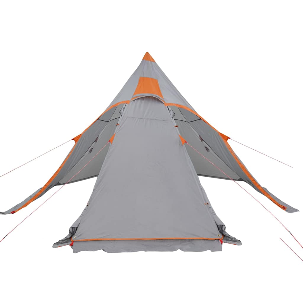 vidaXL Cort de camping tipi pentru 5 persoană, gri, impermeabil