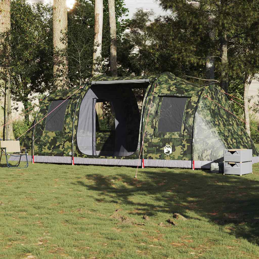 vidaXL Cort de camping tunel pentru 4 persoane, camuflaj, impermeabil vidaXL Cort de camping tunel pentru 4 persoane, camuflaj, impermeabil