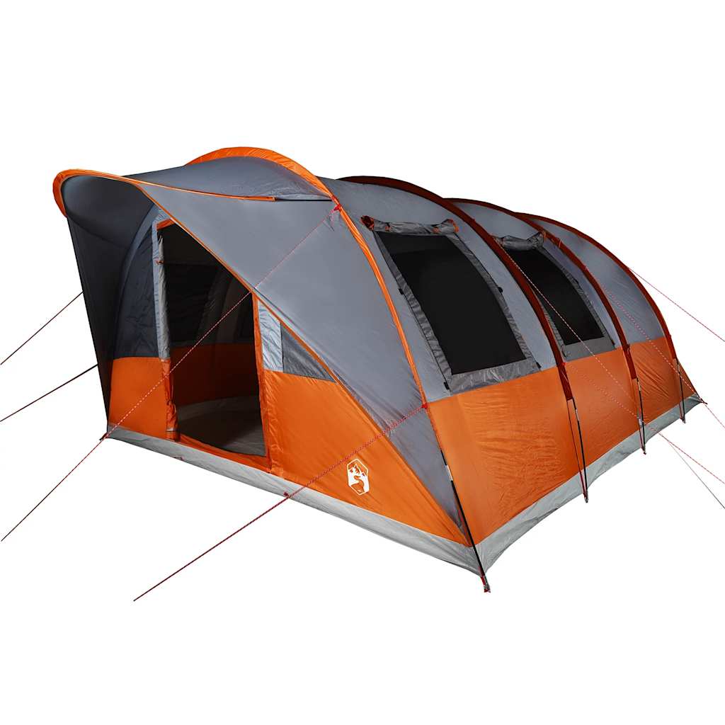 vidaXL Cort de camping tunel 5 persoane, gri/portocaliu, impermeabil