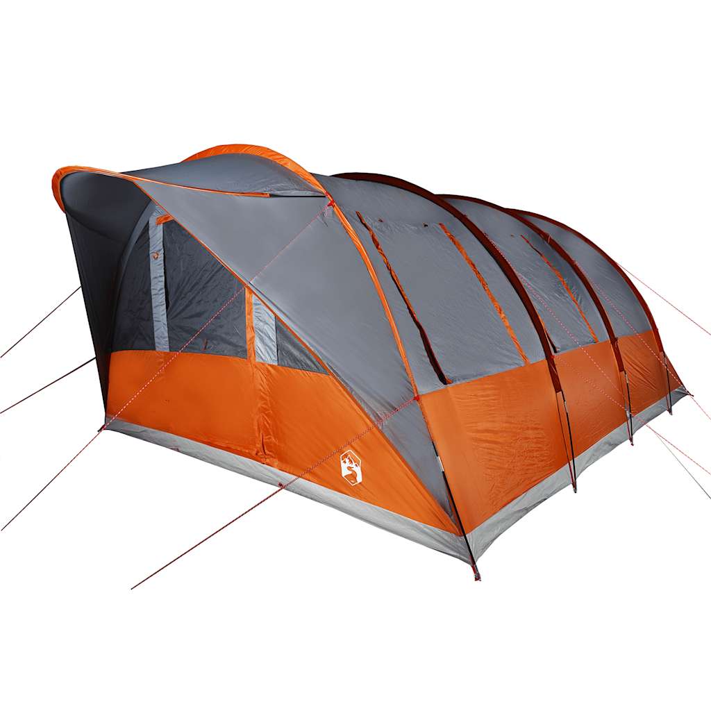 vidaXL Cort de camping tunel 5 persoane, gri/portocaliu, impermeabil