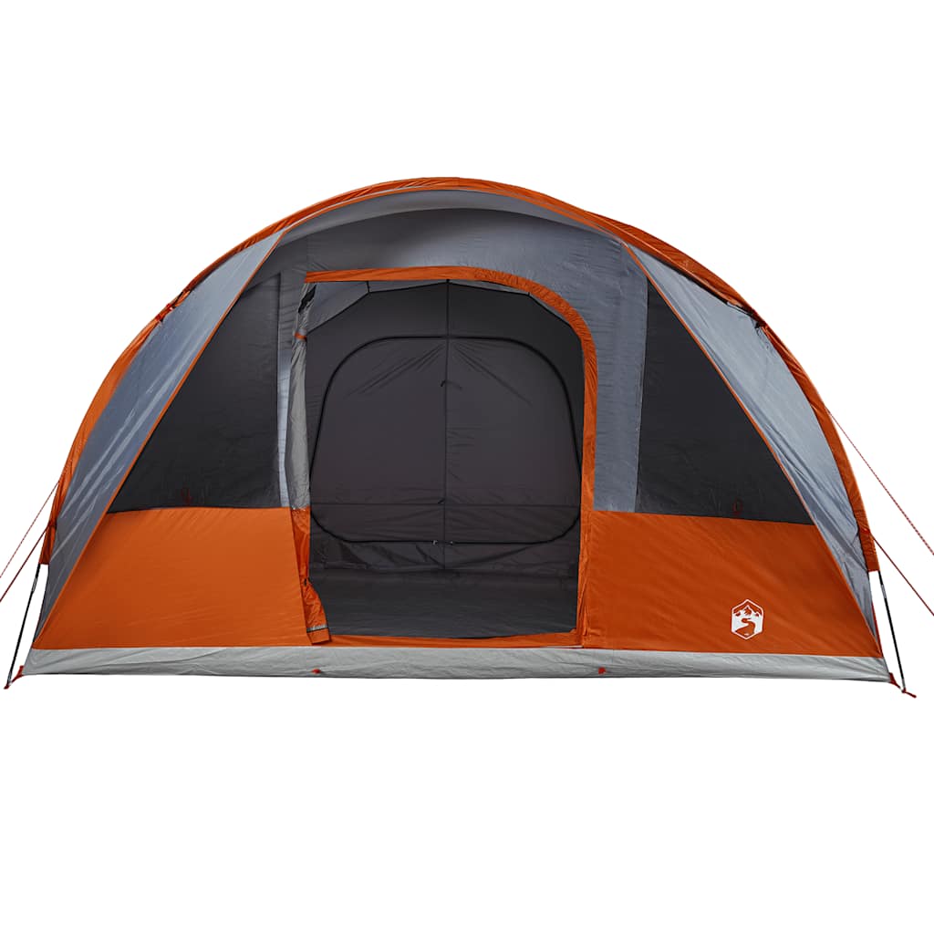 vidaXL Cort de camping tunel 5 persoane, gri/portocaliu, impermeabil