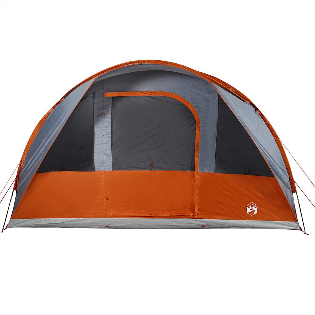 vidaXL Cort de camping tunel 5 persoane, gri/portocaliu, impermeabil