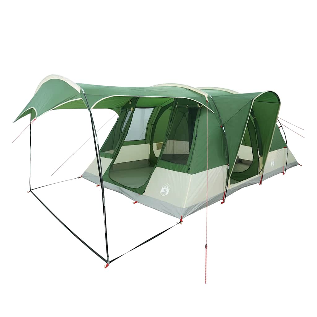 vidaXL Cort de camping tunel pentru 5 persoane, verde, impermeabil