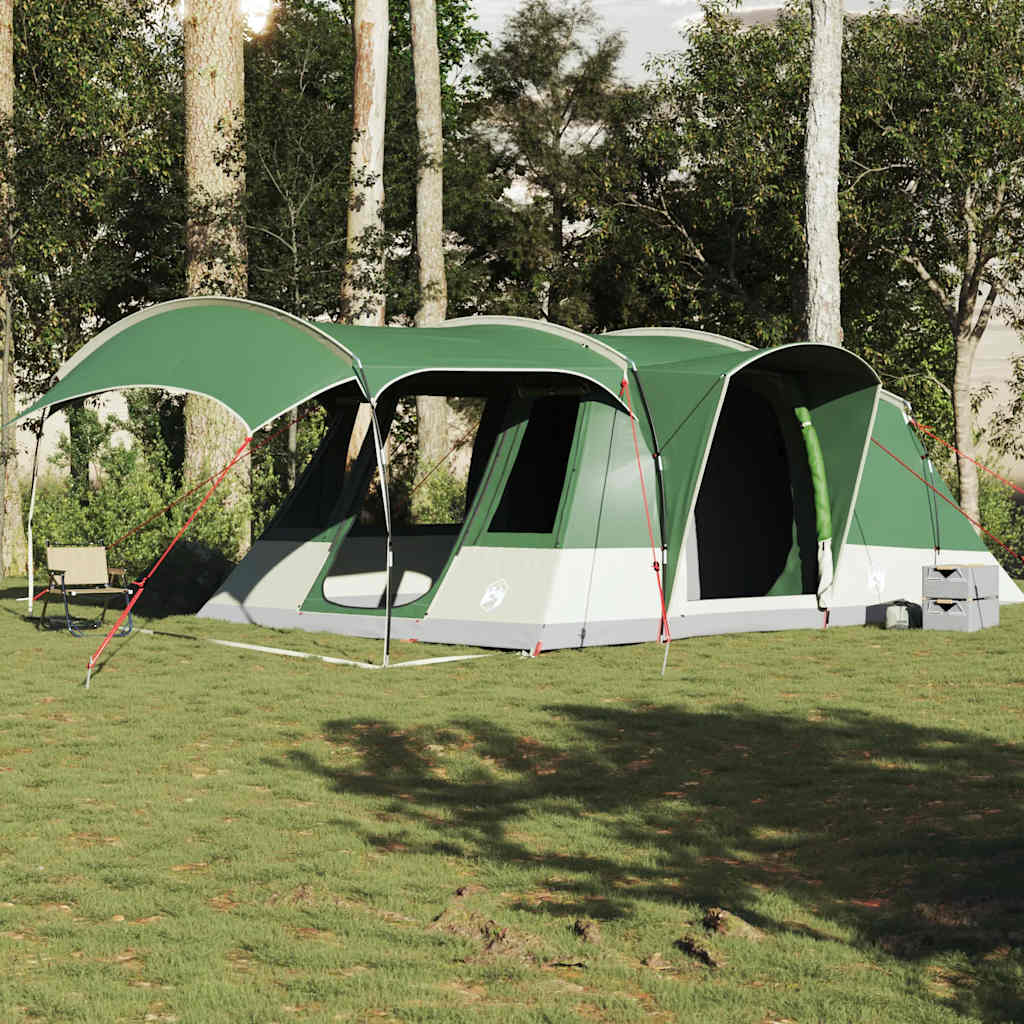 vidaXL Cort de camping tunel pentru 5 persoane, verde, impermeabil