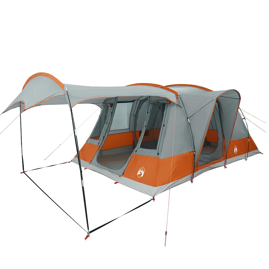 vidaXL Cort de camping tunel 5 persoane, gri/portocaliu, impermeabil