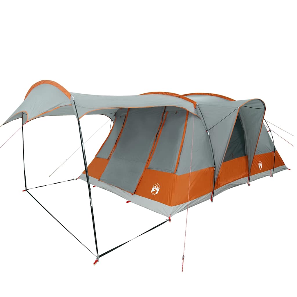 vidaXL Cort de camping tunel 5 persoane, gri/portocaliu, impermeabil