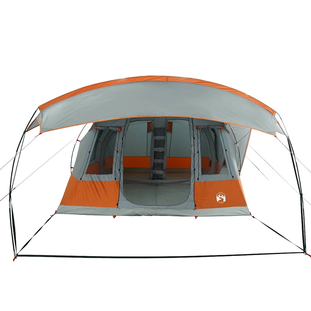 vidaXL Cort de camping tunel 5 persoane, gri/portocaliu, impermeabil