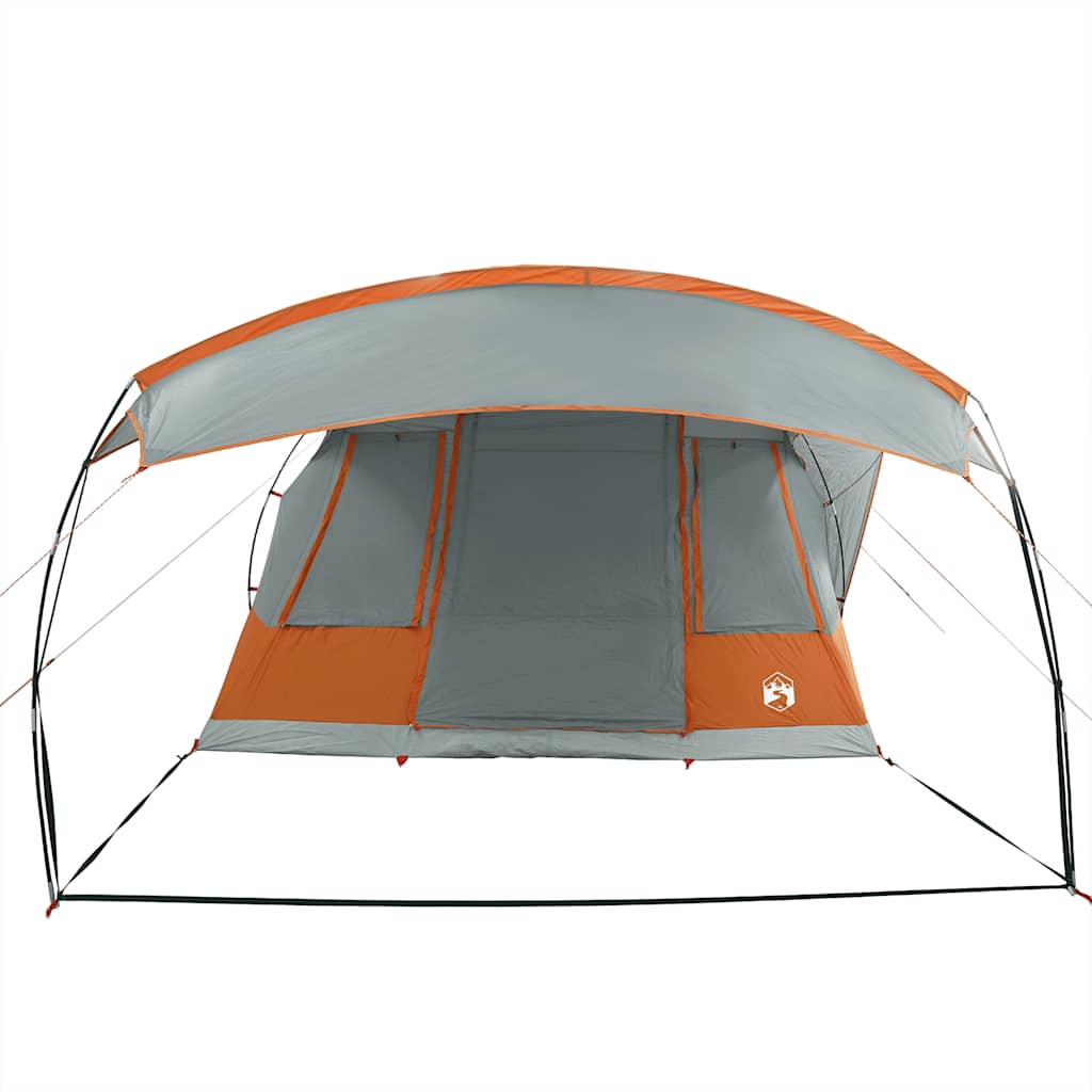 vidaXL Cort de camping tunel 5 persoane, gri/portocaliu, impermeabil