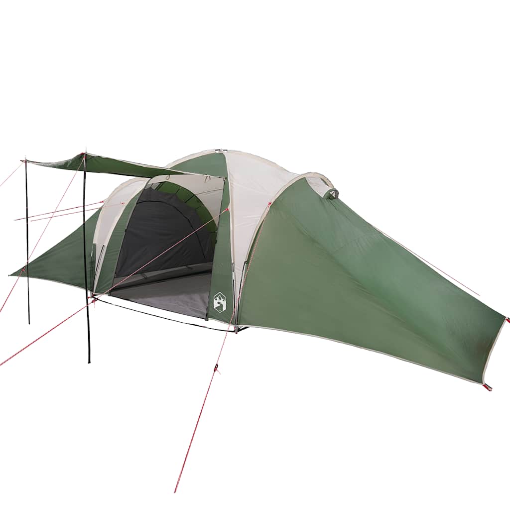 vidaXL Cort de camping cupolă pentru 6 persoane, verde, impermeabil