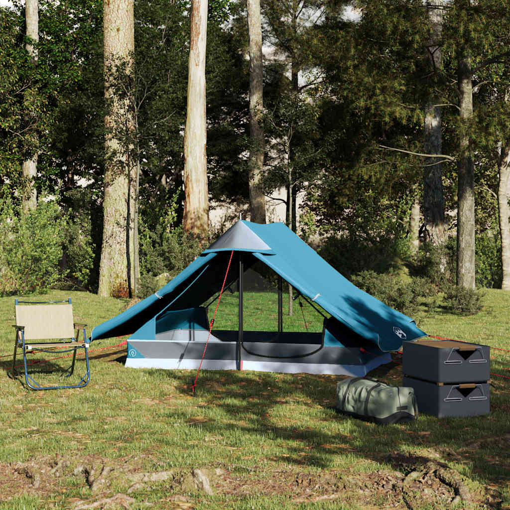 vidaXL Cort camping pentru 2 persoane, albastru, impermeabil vidaXL Cort camping pentru 2 persoane, albastru, impermeabil