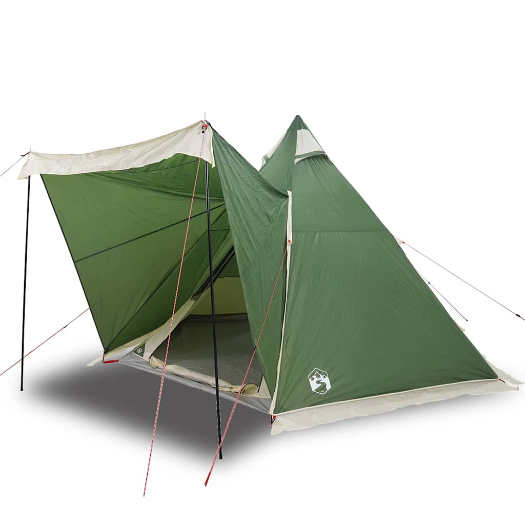 vidaXL Cort de familie Tipi pentru 6 persoane, verde, impermeabil vidaXL Cort de familie Tipi pentru 6 persoane, verde, impermeabil