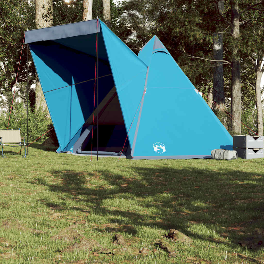 vidaXL Cort de familie Tipi pentru 6 persoane, albastru, impermeabil vidaXL Cort de familie Tipi pentru 6 persoane, albastru, impermeabil