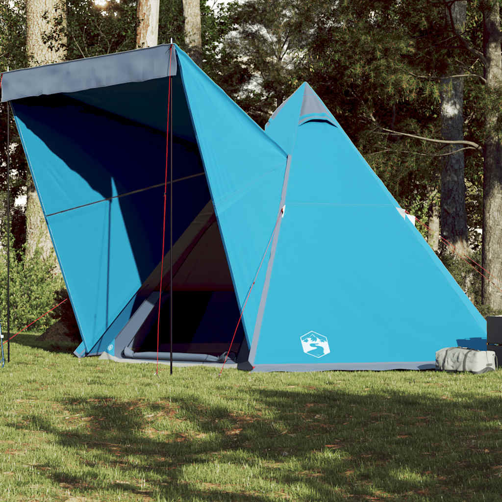 vidaXL Cort de familie Tipi pentru 6 persoane, albastru, impermeabil vidaXL Cort de familie Tipi pentru 6 persoane, albastru, impermeabil