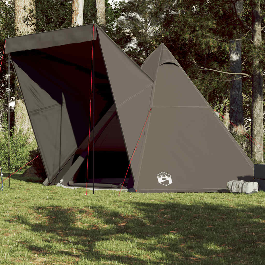 vidaXL Cort de familie Tipi pentru 6 persoane, maro, impermeabil vidaXL Cort de familie Tipi pentru 6 persoane, maro, impermeabil