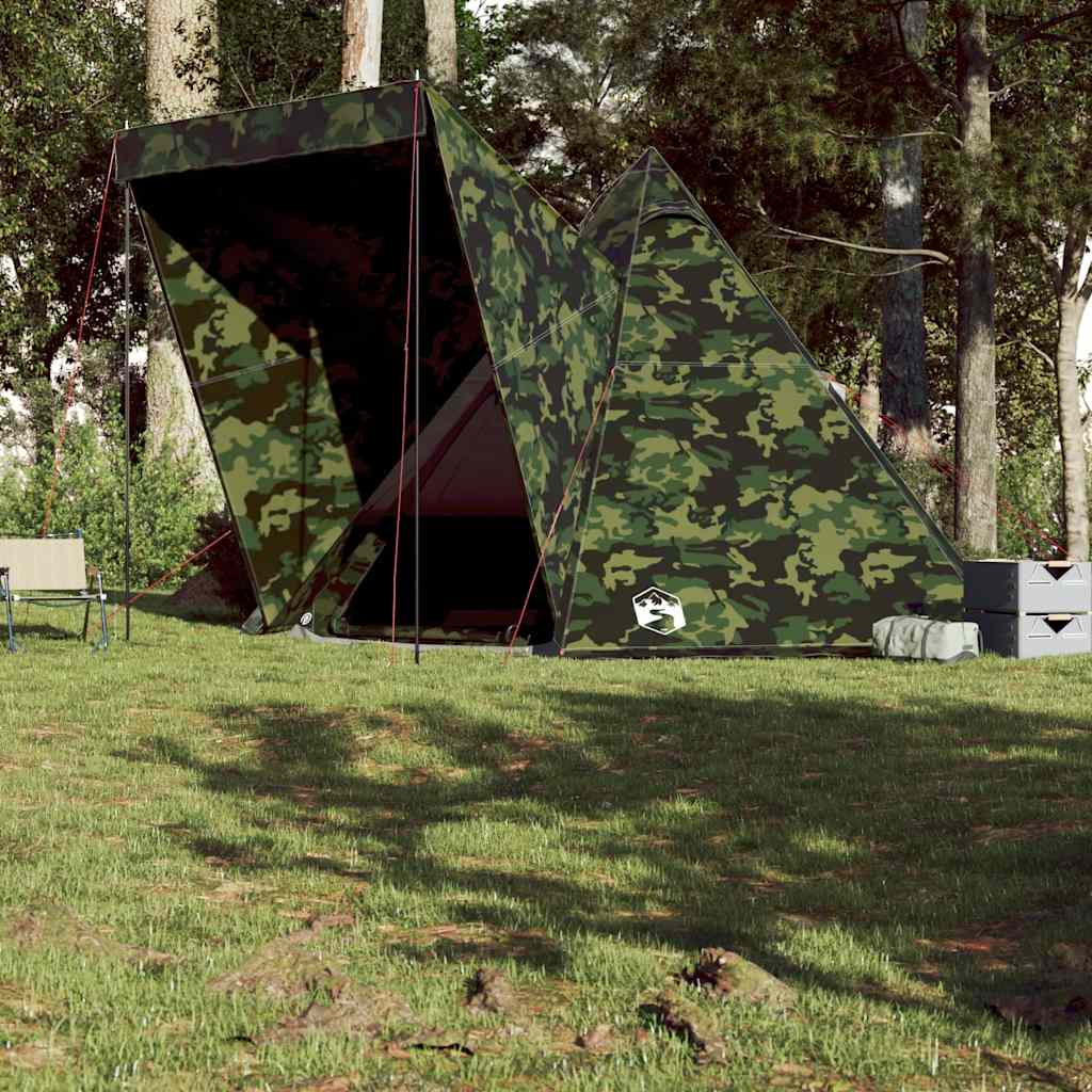 vidaXL Cort de familie Tipi pentru 6 persoane, camuflaj, impermeabil vidaXL Cort de familie Tipi pentru 6 persoane, camuflaj, impermeabil