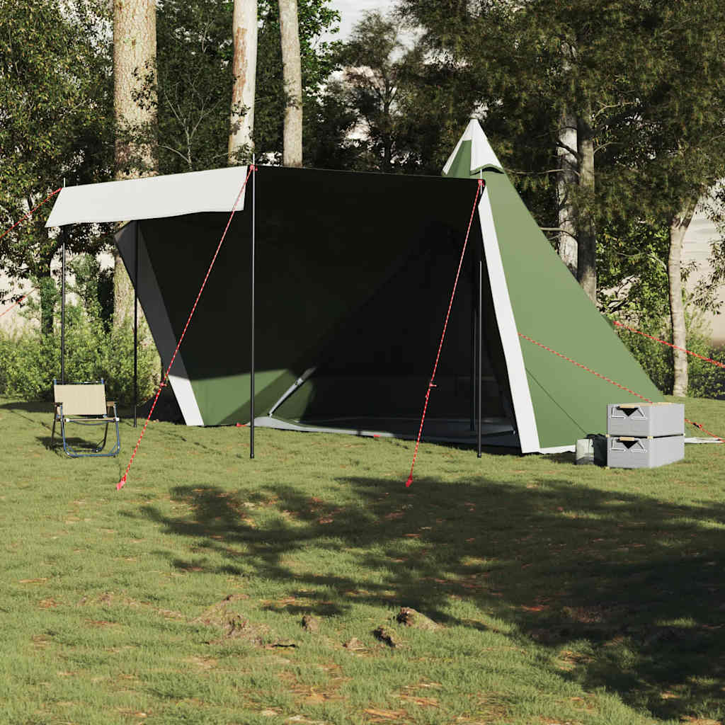 vidaXL Cort de familie Tipi pentru 8 persoane, verde, impermeabil vidaXL Cort de familie Tipi pentru 8 persoane, verde, impermeabil