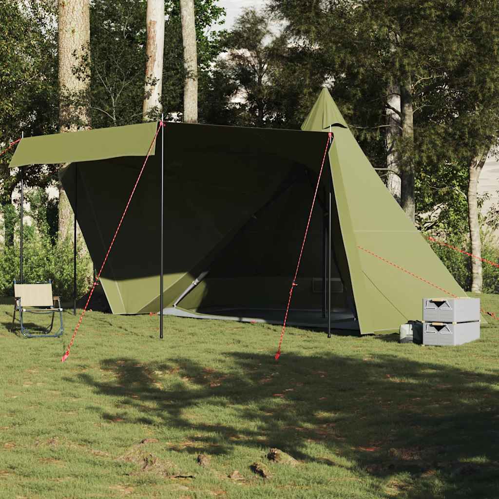vidaXL Cort familie Tipi pentru 8 persoane verde măsliniu impermeabil