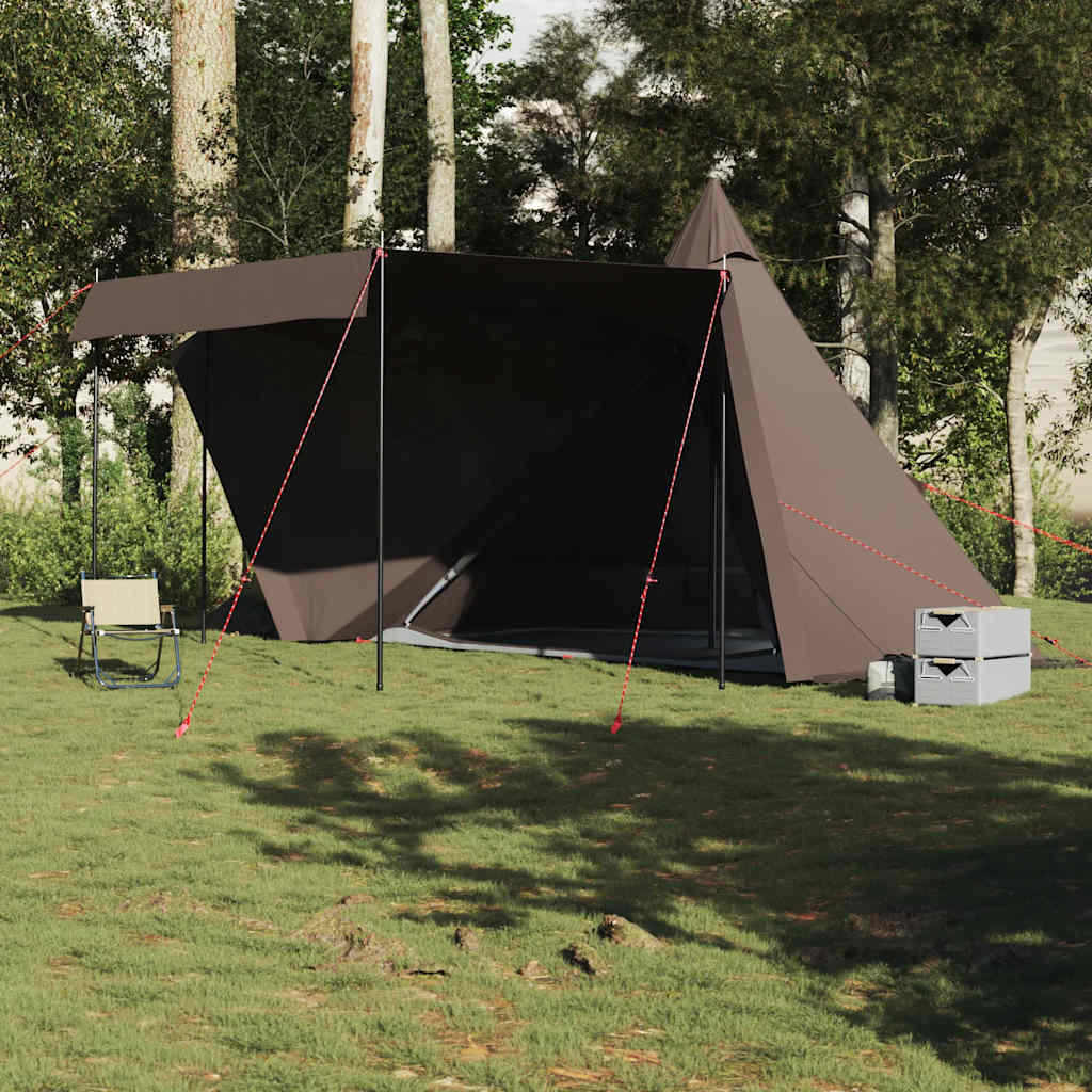 vidaXL Cort de familie Tipi pentru 8 persoane, maro, impermeabil vidaXL Cort de familie Tipi pentru 8 persoane, maro, impermeabil